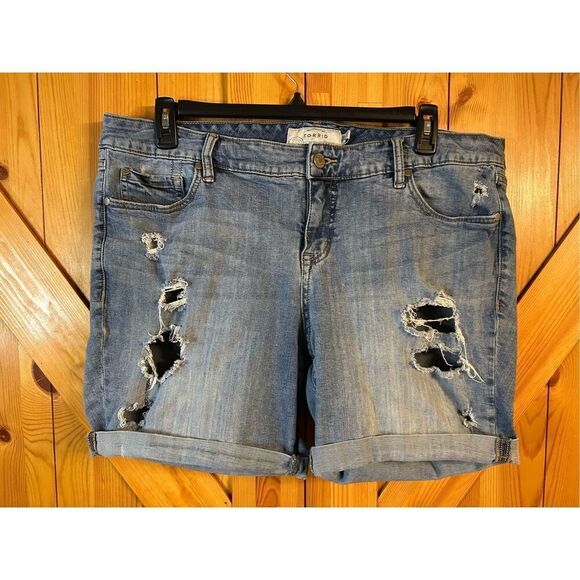 torrid Pants - Torrid Denim Shorts Womans 20 Stretch Distressed (0876)